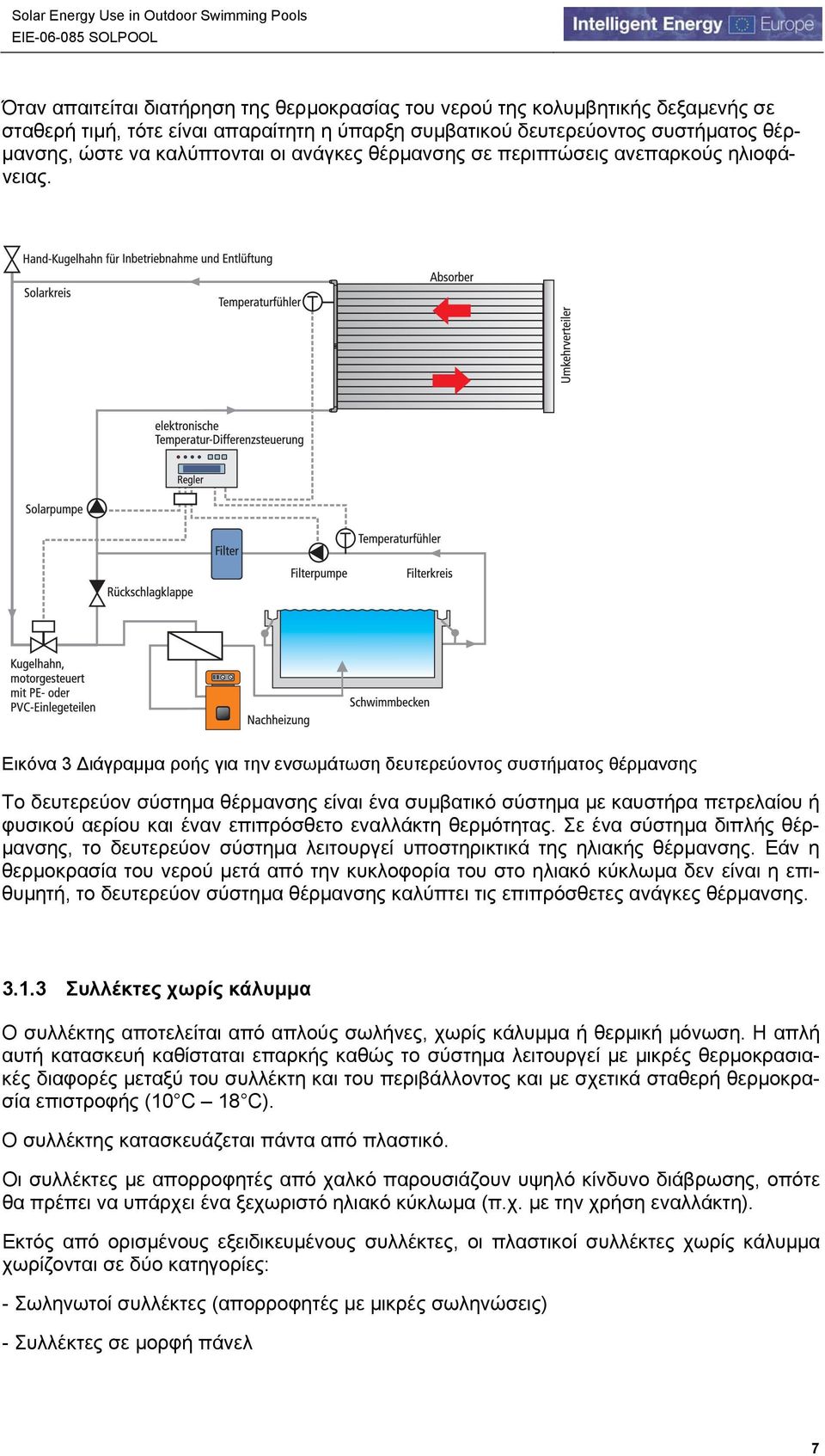 Εικόνα 3 Διάγραμμα ροής για την ενσωμάτωση δευτερεύοντος συστήματος θέρμανσης Το δευτερεύον σύστημα θέρμανσης είναι ένα συμβατικό σύστημα με καυστήρα πετρελαίου ή φυσικού αερίου και έναν επιπρόσθετο