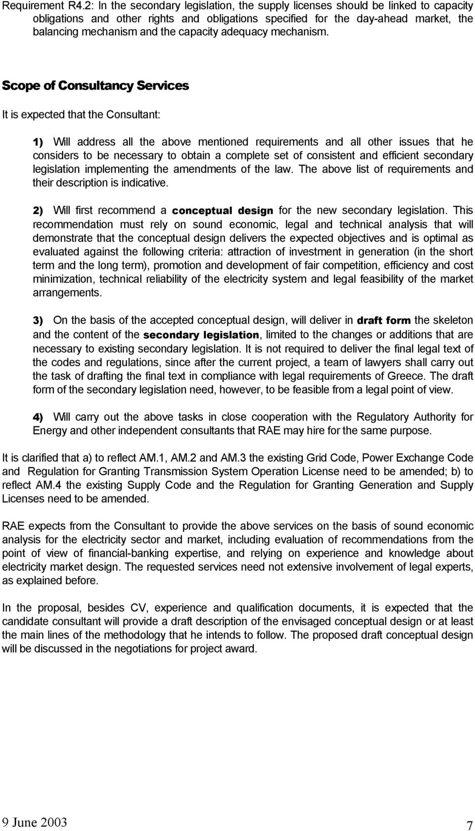 capacity adequacy mechanism.