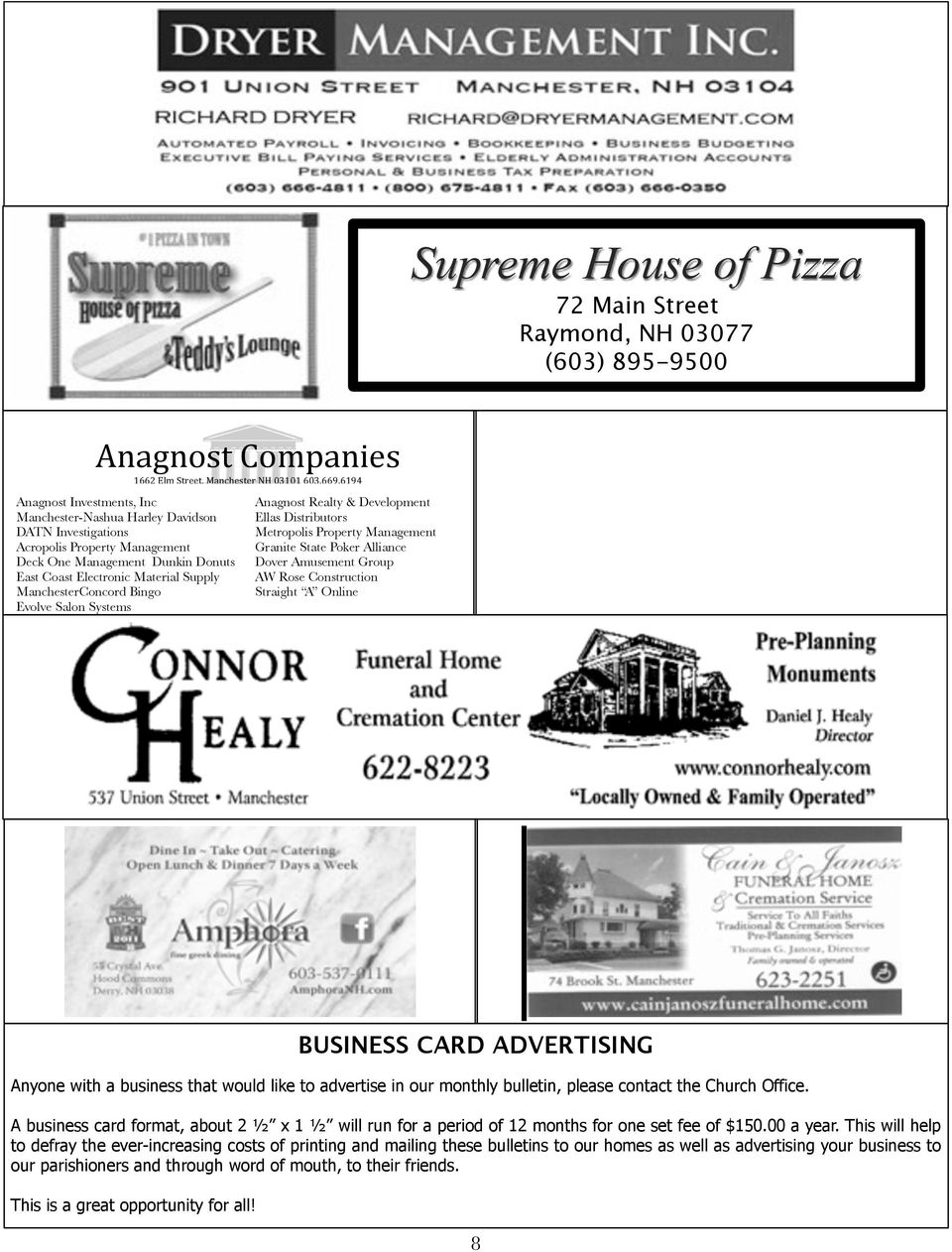 "#$"%&'(B-#2'C(D(E-A-2%+*-"'( Granite State Poker Alliance Deck One Management 6#"78-&'-4F9#&8G#(:#42-C(E#A,H&%"( Dunkin Donuts Dover Amusement Group East Coast Electronic Material Supply