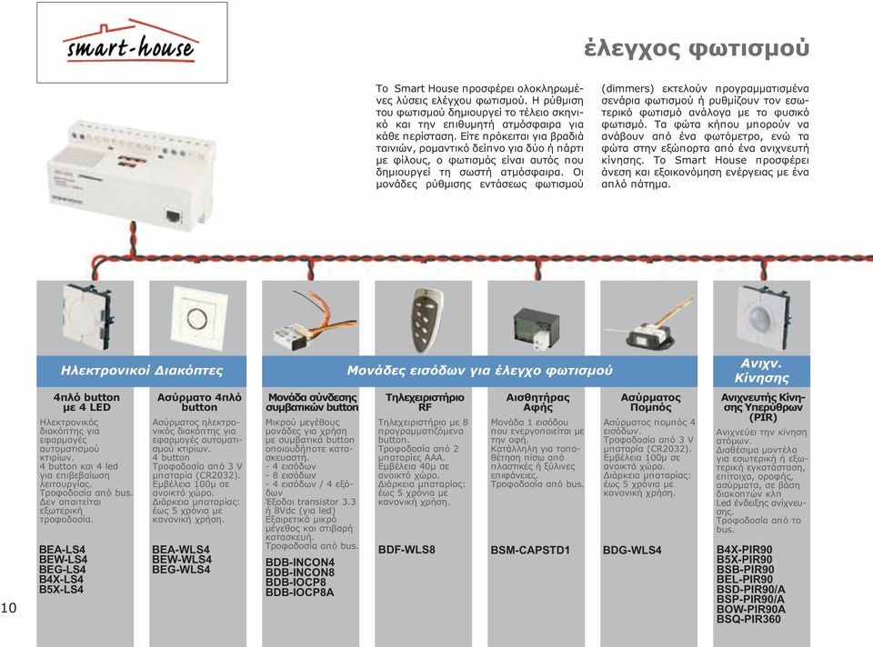 Οι µονάδες ρύθµισης εντάσεως φωτισµού (dimmers) εκτελούν προγραµµατισµένα σενάρια φωτισµού ή ρυθµίζουν τον εσωτερικό φωτισµό ανάλογα µε το φυσικό φωτισµό.