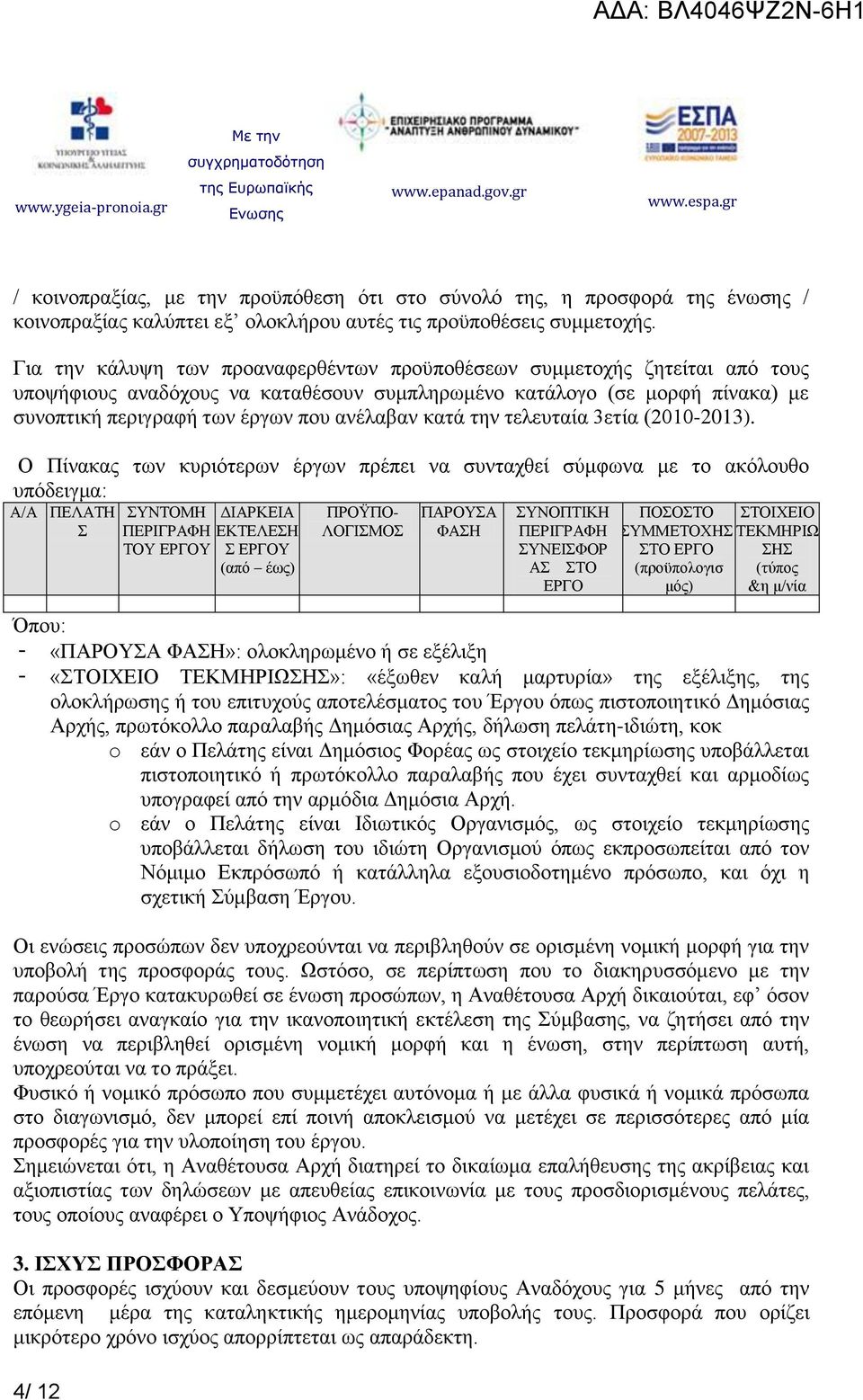 κατά την τελευταία 3ετία (2010-2013).