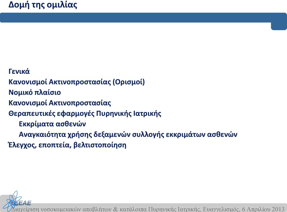 εφαρμογές Πυρηνικής Ιατρικής Εκκρίματα ασθενών Αναγκαιότητα