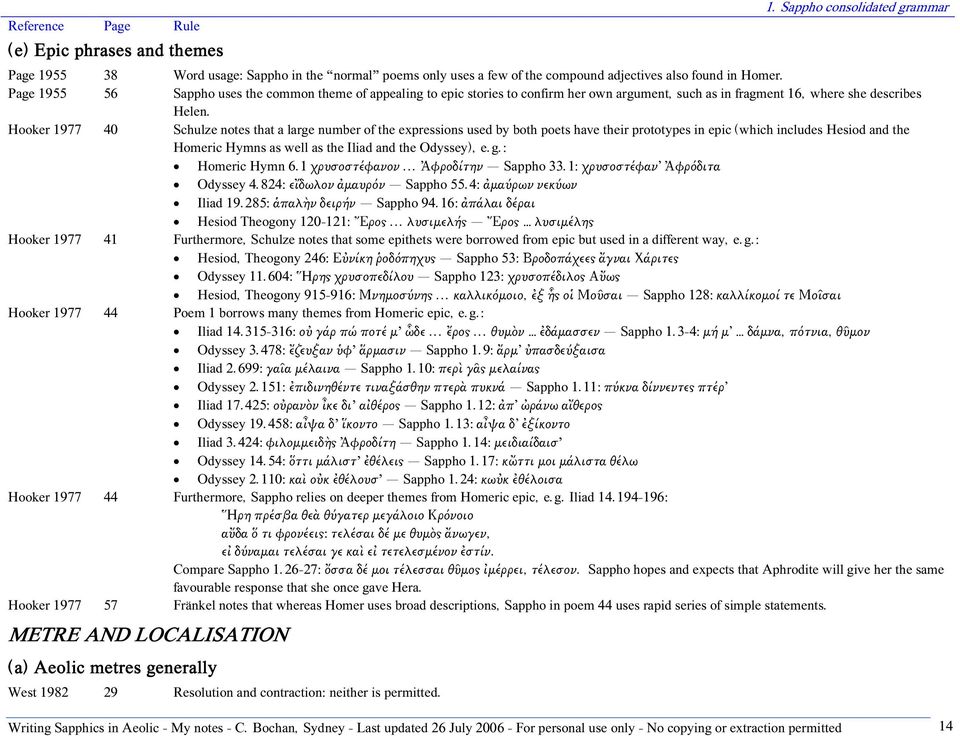 Hooker 1977 40 Schulze notes that a large number of the expressions used by both poets have their prototypes in epic (which includes Hesiod and the Homeric Hymns as well as the Iliad and the