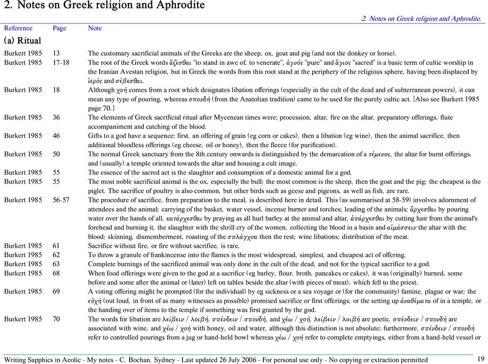 Burkert 1985 17-18 The root of the Greek words ἅζεσθαι "to stand in awe of, to venerate", ἁγνός "pure" and ἅγιος "sacred" is a basic term of cultic worship in the Iranian Avestan religion, but in