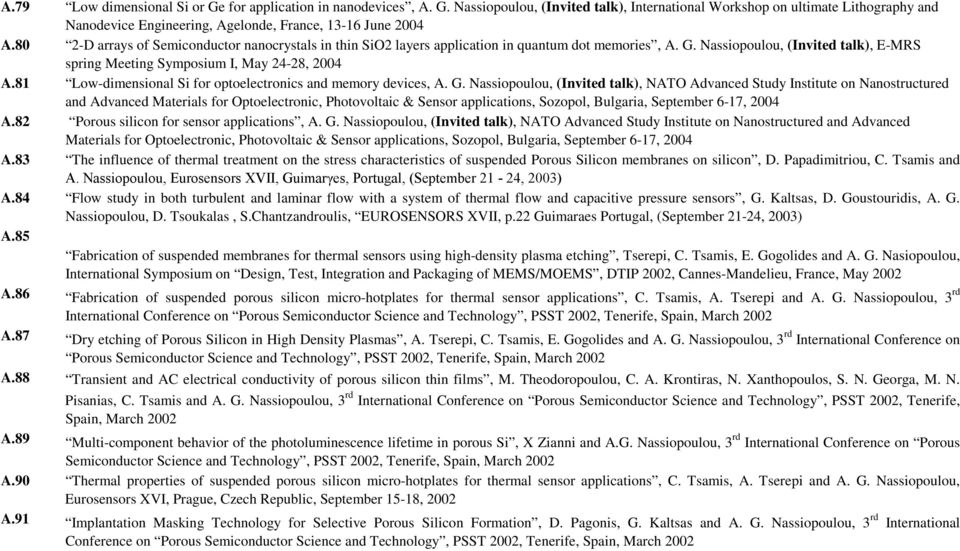 81 Low-dimensional Si for optoelectronics and memory devices, A. G.