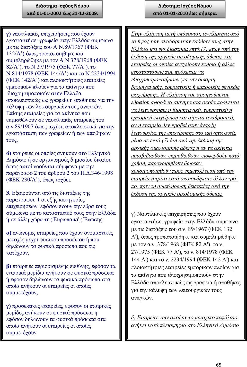 27/1975 (ΦΕΚ 77/Α ), το Ν.814/1978 (ΦΕΚ 144/Α ) και το Ν.