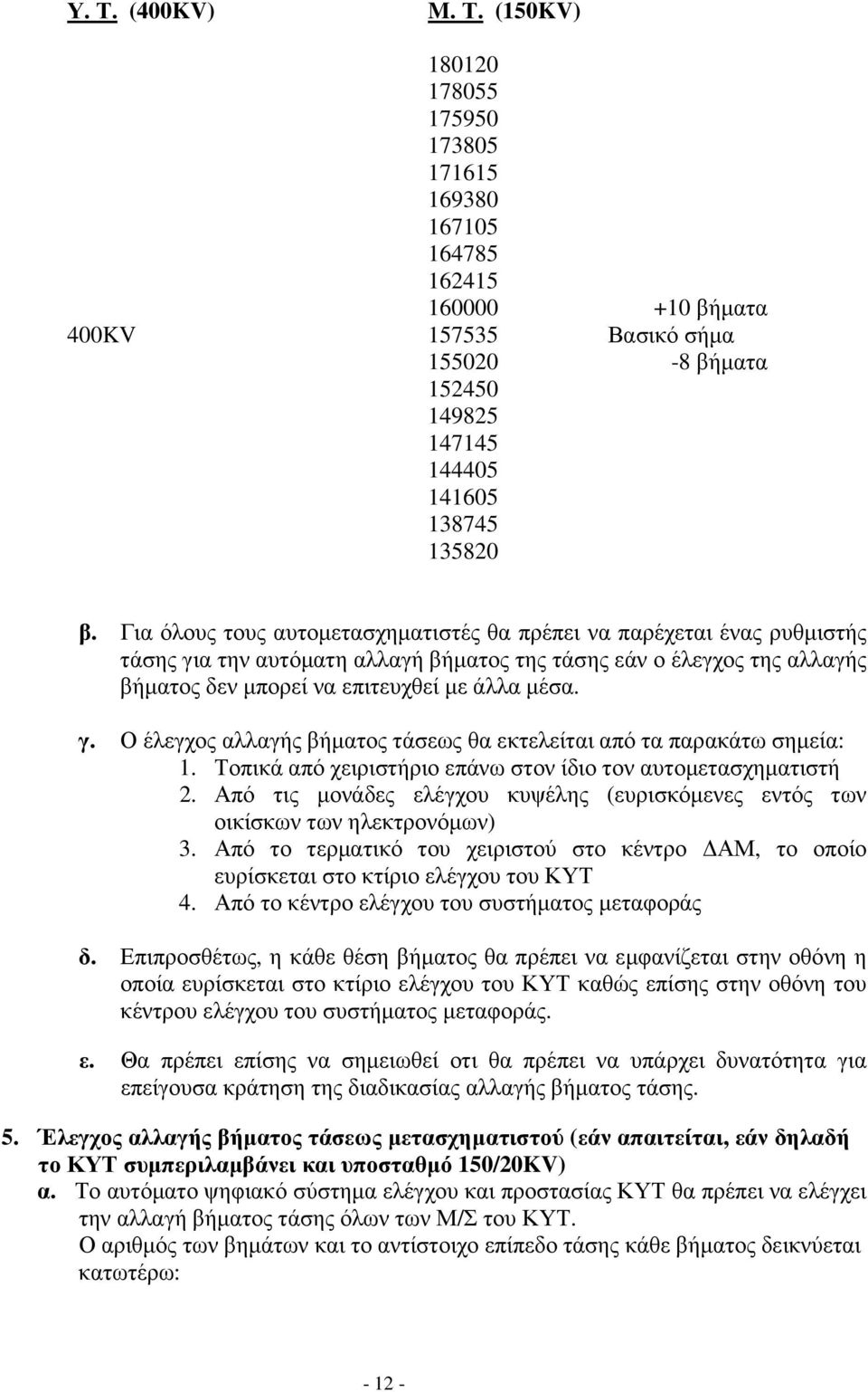 Τοπικά από χειριστήριο επάνω στον ίδιο τον αυτοµετασχηµατιστή 2. Από τις µονάδες ελέγχου κυψέλης (ευρισκόµενες εντός των οικίσκων των ηλεκτρονόµων) 3.