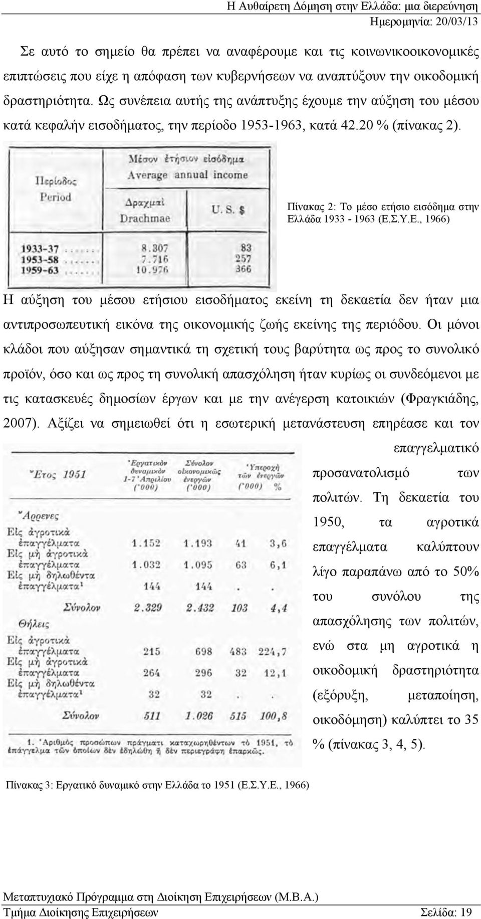 Ε., 1966) Η αύξηση του μέσου ετήσιου εισοδήματος εκείνη τη δεκαετία δεν ήταν μια αντιπροσωπευτική εικόνα της οικονομικής ζωής εκείνης της περιόδου.