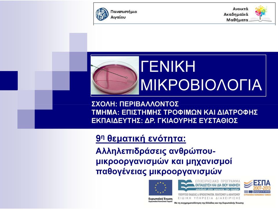 ΓΚΙΑΟΥΡΗΣ ΕΥΣΤΑΘΙΟΣ 9 η θεματική ενότητα: