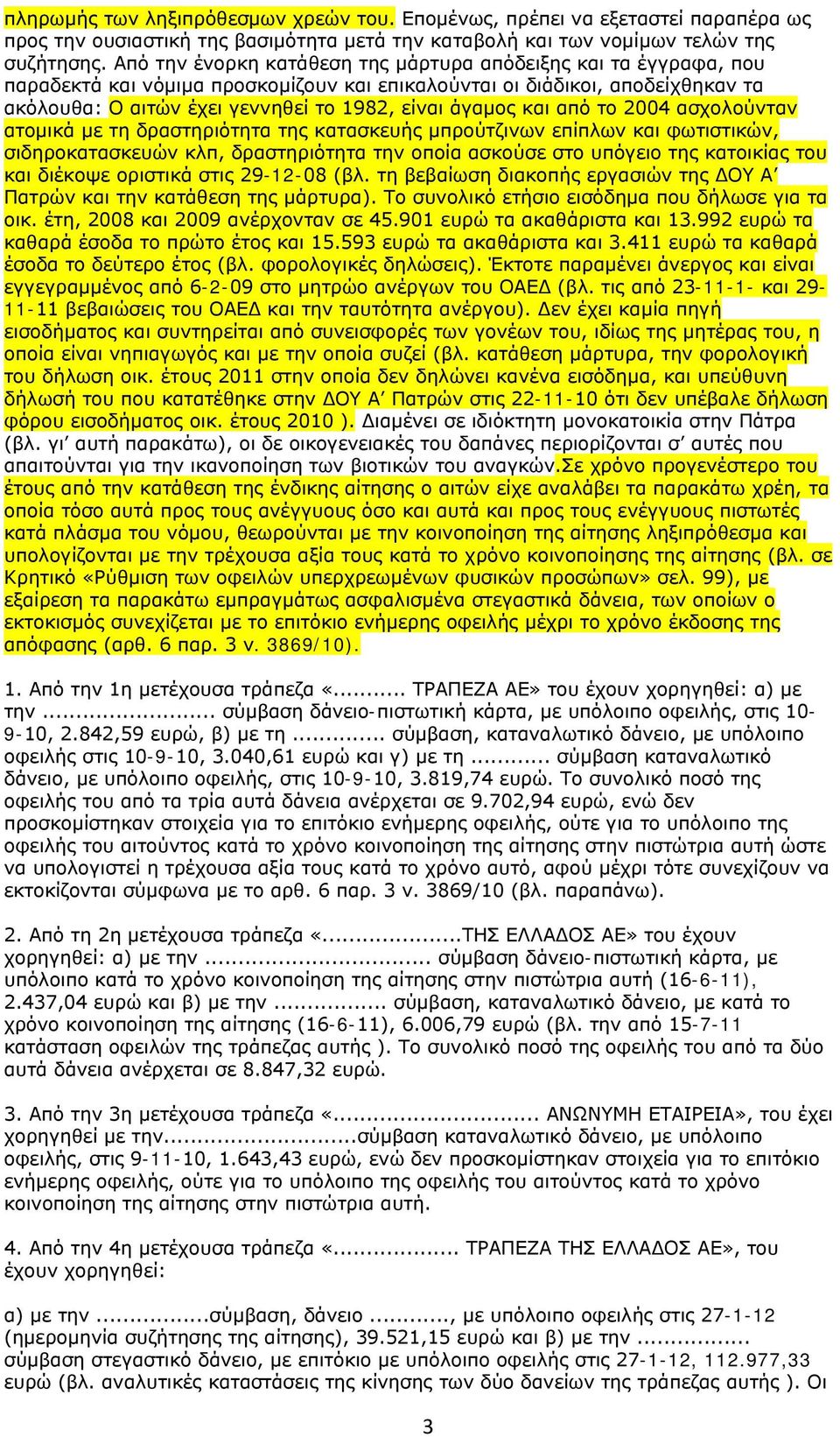 και από το 2004 ασχολούνταν ατομικά με τη δραστηριότητα της κατασκευής μπρούτζινων επίπλων και φωτιστικών, σιδηροκατασκευών κλπ, δραστηριότητα την οποία ασκούσε στο υπόγειο της κατοικίας του και