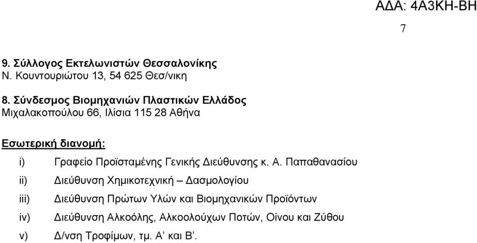 Γραφείο Προϊσταμένης Γενικής Διεύθυνσης κ. Α.