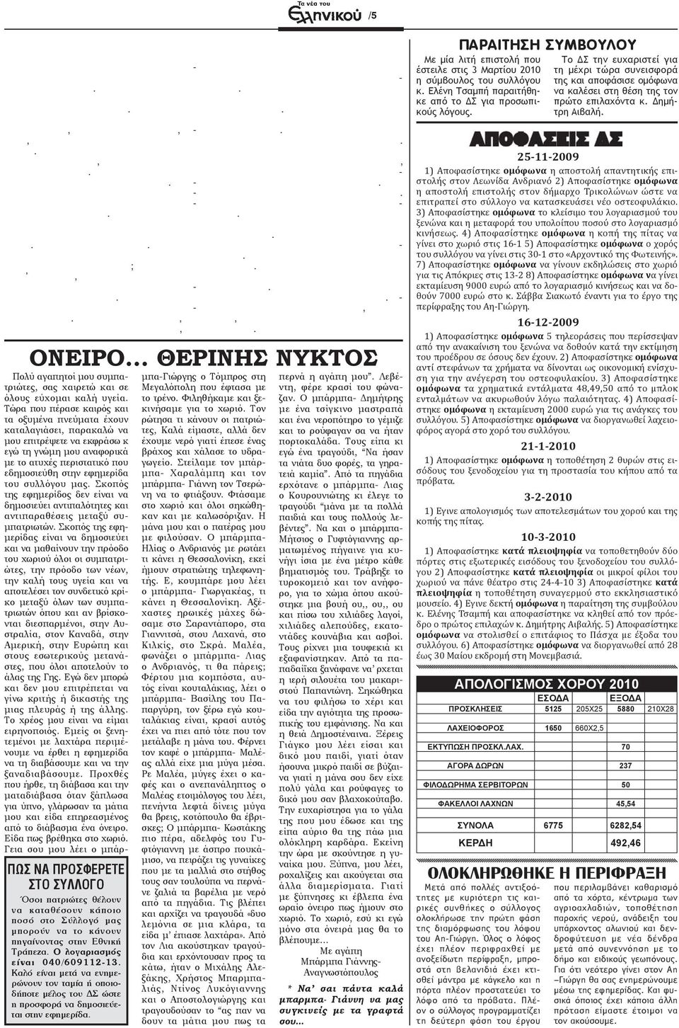 Ήταν μια ξεχωριστή μέρα αφού όλοι μας διασκεδάσαμε, συναντήσαμε γνωστούς, φίλους, συγγενείς και περάσαμε μια όμορφη βραδιά. Προσωπικά βέβαια, έχω να εκφράσω ένα μεγάλο παράπονο.