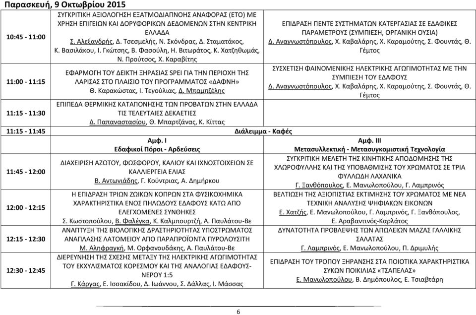 Καραβίτης ΕΦΑΡΜΟΓΗ ΤΟΥ ΔΕΙΚΤΗ ΞΗΡΑΣΙΑΣ SPEI ΓΙΑ ΤΗΝ ΠΕΡΙΟΧΗ ΤΗΣ ΛΑΡΙΣΑΣ ΣΤΟ ΠΛΑΙΣΙΟ ΤΟΥ ΠΡΟΓΡΑΜΜΑΤΟΣ «ΔΑΦΝΗ» Θ. Καρακώστας, Ι. Τεγούλιας, Δ.