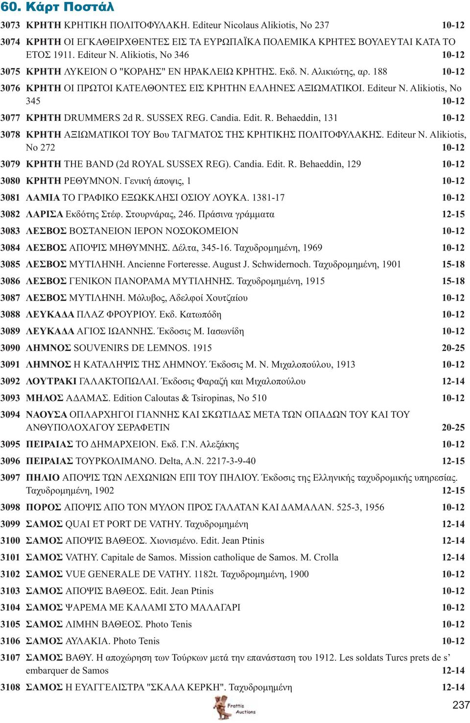 SUSSEX REG. Candia. Edit. R. Behaeddin, 131 10-12 3078 ΚΡΗΤΗ ΑΞΙΩΜΑΤΙΚΟΙ ΤΟΥ Βου ΤΑΓΜΑΤΟΣ ΤΗΣ ΚΡΗΤΙΚΗΣ ΠΟΛΙΤΟΦΥΛΑΚΗΣ. Editeur N. Alikiotis, Nο 272 10-12 3079 ΚΡΗΤΗ THE BAND (2d ROYAL SUSSEX REG).