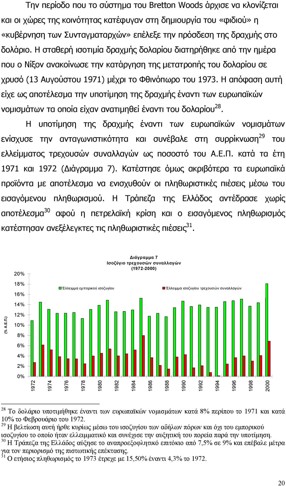 Η απόφαση αυτή είχε ως αποτέλεσµα την υποτίµηση της δραχµής έναντι των ευρωπαϊκών νοµισµάτων τα οποία είχαν ανατιµηθεί έναντι του δολαρίου 28.