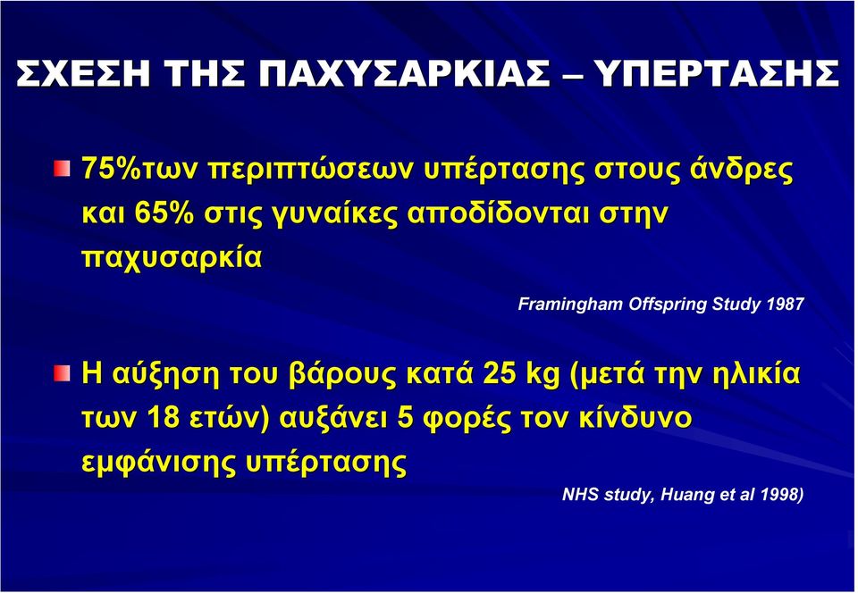 Study 1987 Η αύξηση του βάρους κατά 25 kg (μετά την ηλικία των 18 ετών)