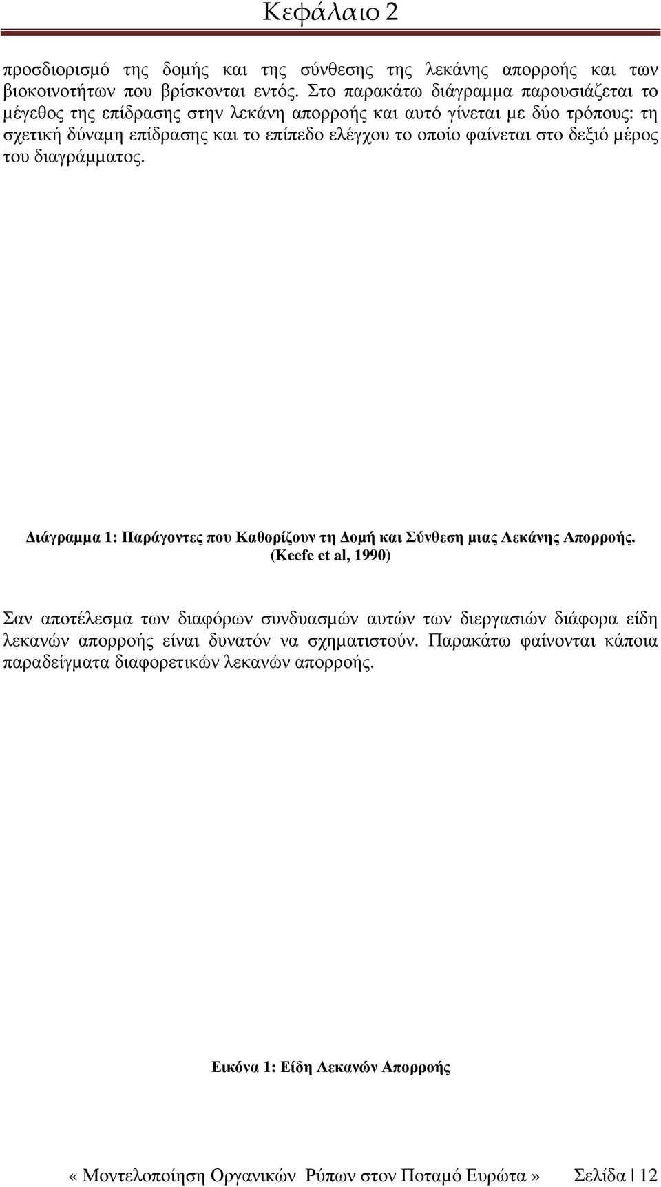 φαίνεται στο δεξιό µέρος του διαγράµµατος. ιάγραµµα 1: Παράγοντες που Καθορίζουν τη οµή και Σύνθεση µιας Λεκάνης Απορροής.