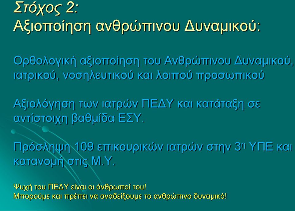 αντίστοιχη βαθμίδα ΕΣΥ. Πρόσληψη 109 επικουρικών ιατρών στην 3 η ΥΠΕ και κατανομή στις Μ.Υ. Ψυχή του ΠΕΔΥ είναι οι άνθρωποί του!