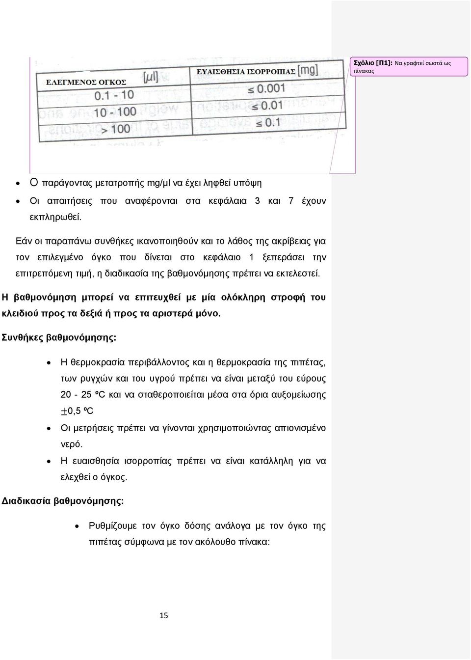 εκτελεστεί. Η βαθμονόμηση μπορεί να επιτευχθεί με μία ολόκληρη στροφή του κλειδιού προς τα δεξιά ή προς τα αριστερά μόνο.