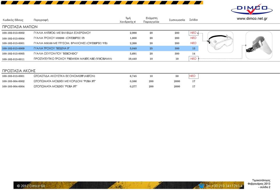 ΒΡΑΧΙΟΝΕΣ (ΟVΕRSΡΕC/VΒ) 2,268 20 200 ΝΕΟ 100-102-013-0009 ΓΥΑΛΙΑ ΤΡΟΧΟΥ "ΒΕLUΝΑ F" 5,040 25 300 13 100-102-013-0005 ΓΥΑΛΙΑ ΟΞΥΓΟΝ/ΤΟΥ "ΒΕRΟΝDΟ" 5,691 20 300 14