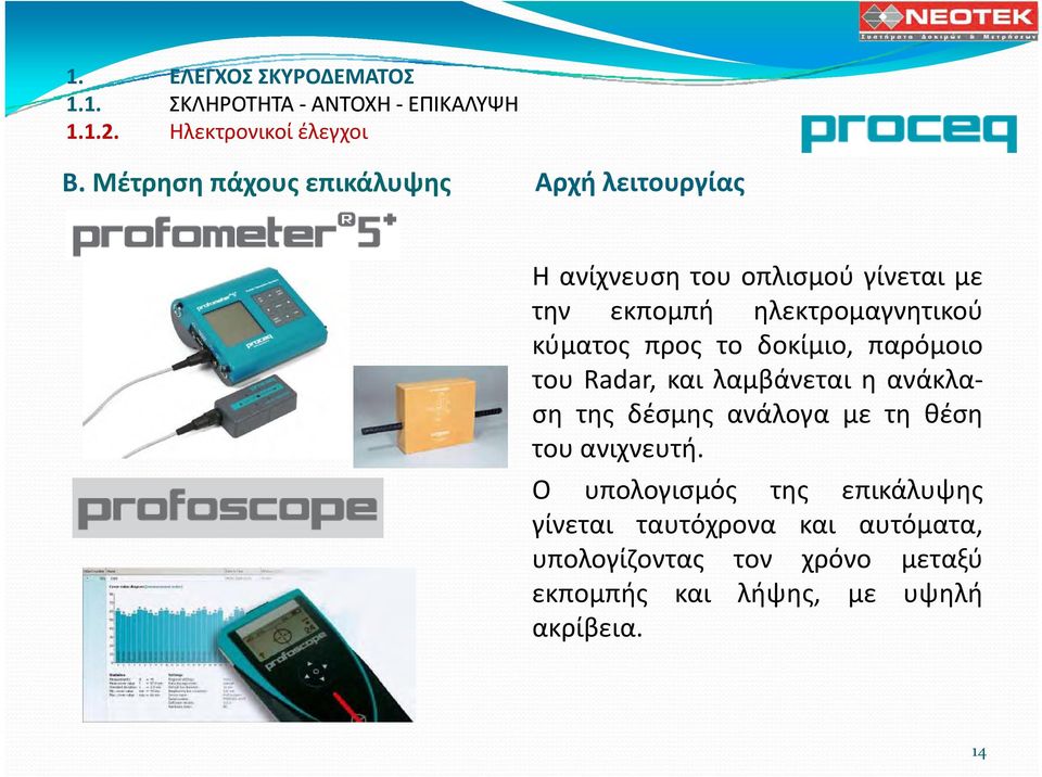 κύματος προς το δοκίμιο, παρόμοιο του Radar, και λαμβάνεται η ανάκλα ση της δέσμης ανάλογα με τη θέση του