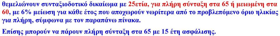 νωρίτερα από το προβλεπόμενο όριο ηλικίας για πλήρη, σύμφωνα με τον
