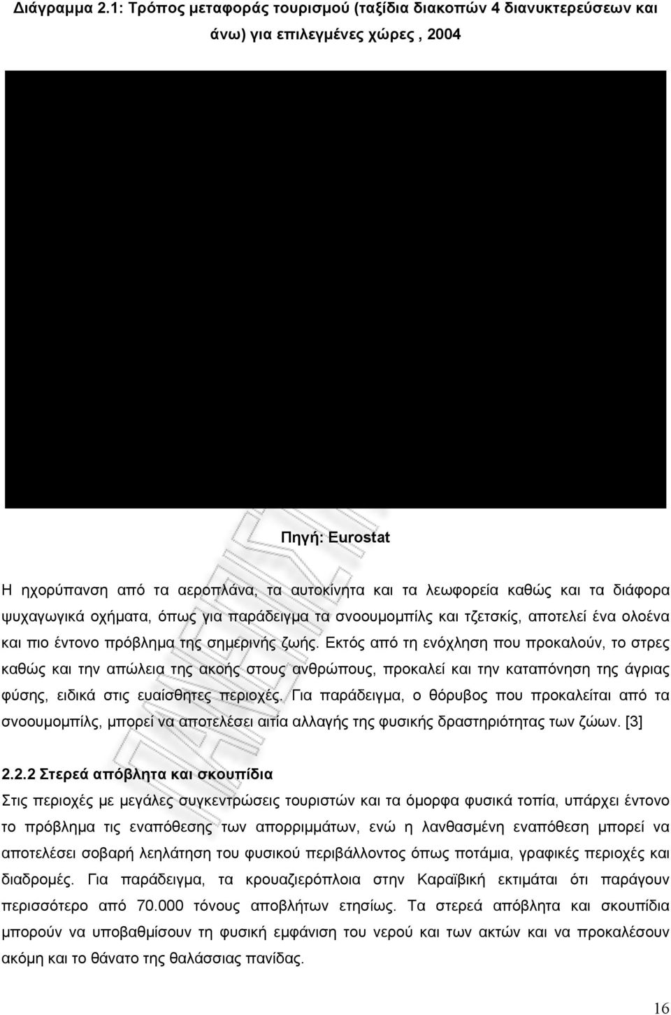 2003 0% EU 25 Ηνωμένο Βασίλειο Ελλάδα* Γαλλία Ισπανία Ιρλανδία Πορτογαλία Πηγή: Eurostat Η ηχορύπανση από τα αεροπλάνα, τα αυτοκίνητα και τα λεωφορεία καθώς και τα διάφορα ψυχαγωγικά οχήματα, όπως