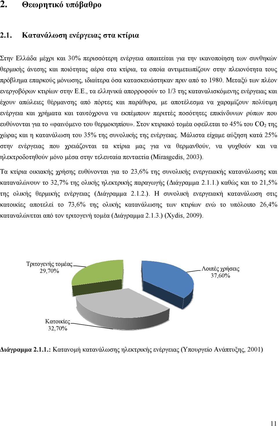 πλειονότητα τους πρόβλημα επαρκούς μόνωσης, ιδιαίτερα όσα κατασκευάστηκαν πριν από το 1980. Μεταξύ των πλέον ενεργοβόρων κτιρίων στην Ε.