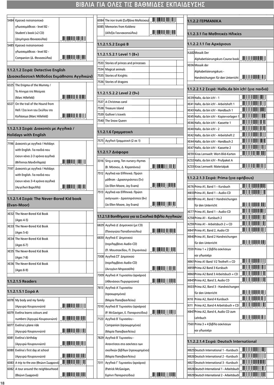 1 Για Μαθητικές Ηλικίες 5485 Κρατικό πιστοποιητικό 1.1.2.1.5.2 Σειρά B 1.1.2.2.1.1 Για Αρχάριους γλωσσομάθειας - level B2 - Companion (Δ. Θανασούλας) 9HSTGKB*gbeife+ 1.1.2.1.2 Σειρά: Detective