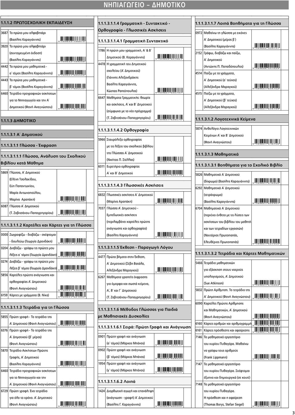 (Βασίλης Καραγιάννης) 4443 Τα πρώτα μου μαθηματικά - β τόμος (Βασίλης Καραγιάννης) 6460 Τετράδιο προγραφικών ασκήσεων για το Νηπιαγωγείο και την Α Δημοτικού (Φανή Αναγνώστου) 1.