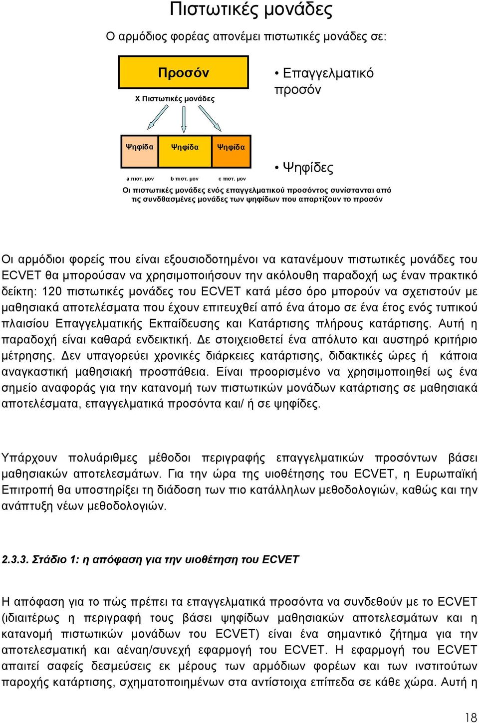 κατανέμουν πιστωτικές μονάδες του ECVET θα μπορούσαν να χρησιμοποιήσουν την ακόλουθη παραδοχή ως έναν πρακτικό δείκτη: 120 πιστωτικές μονάδες του ECVET κατά μέσο όρο μπορούν να σχετιστούν με