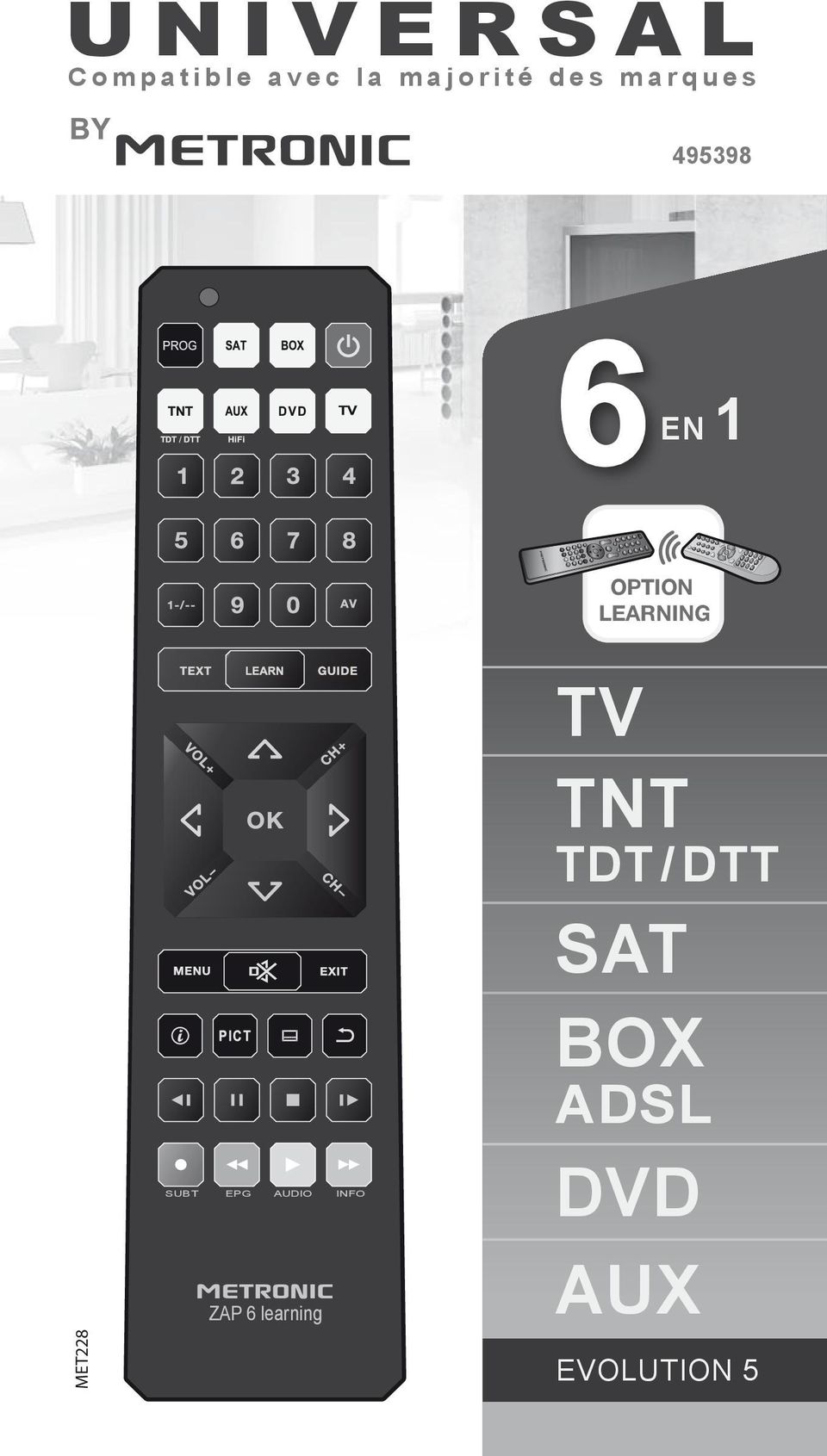 EPG AUDIO ZAP 6 learning INFO TV TNT TDT /