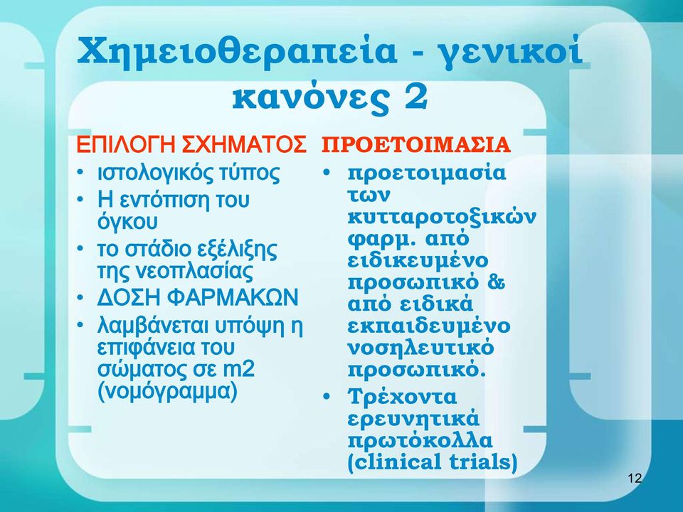(νομόγραμμα) ΠΡΟΕΤΟΙΜΑΣΙΑ προετοιμασία των κυτταροτοξικών φαρμ.