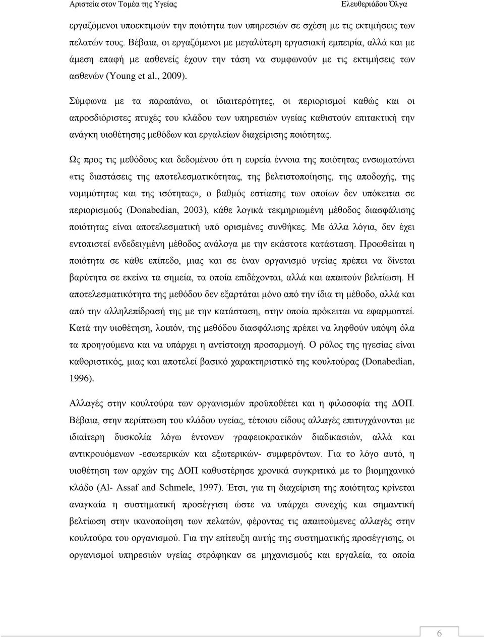 Σύμφωνα με τα παραπάνω, οι ιδιαιτερότητες, οι περιορισμοί καθώς και οι απροσδιόριστες πτυχές του κλάδου των υπηρεσιών υγείας καθιστούν επιτακτική την ανάγκη υιοθέτησης μεθόδων και εργαλείων