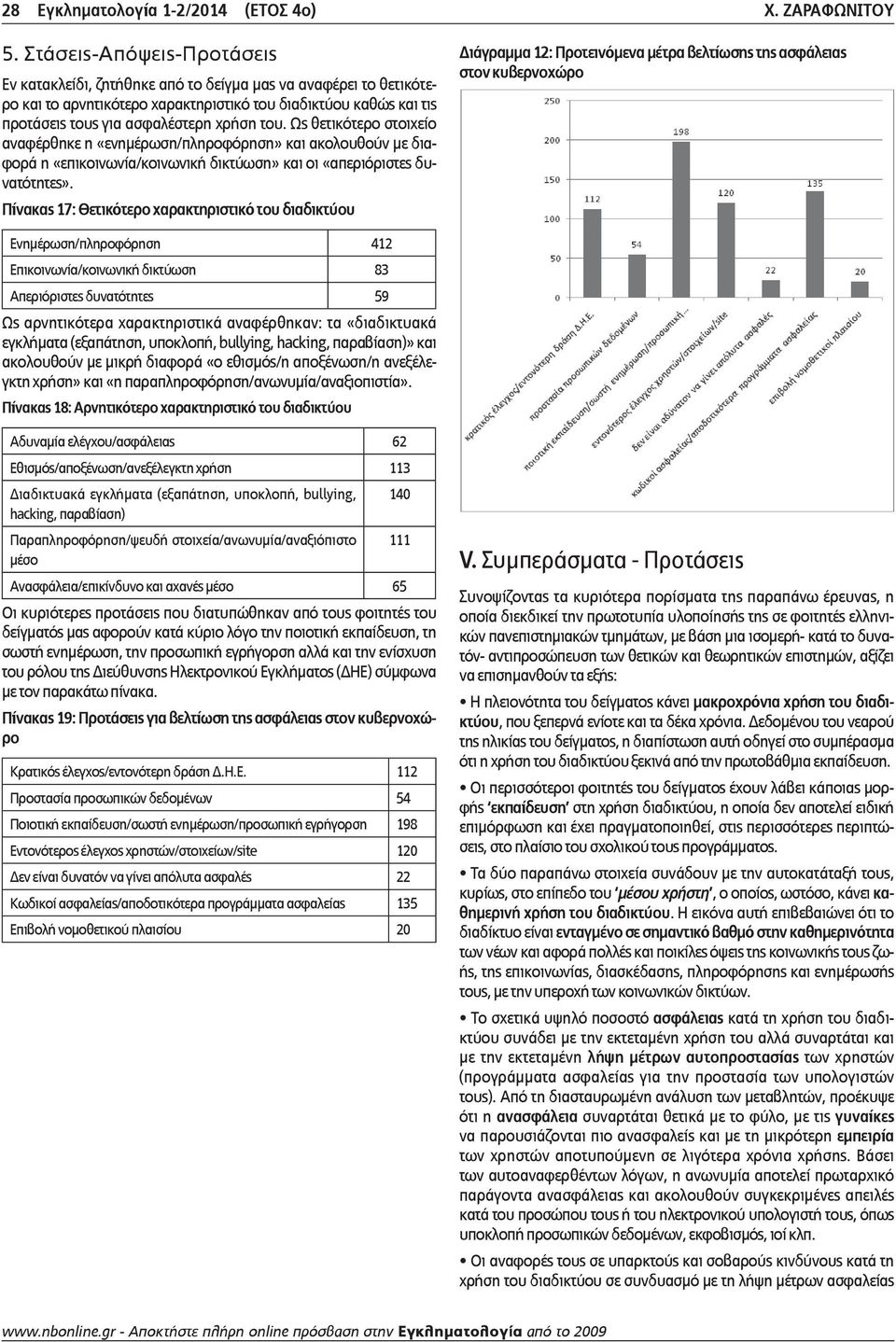 Ως θετικότερο στοιχείο αναφέρθηκε η «ενημέρωση/πληροφόρηση» και ακολουθούν με διαφορά η «επικοινωνία/κοινωνική δικτύωση» και οι «απεριόριστες δυνατότητες».