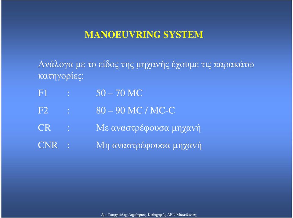 : 50 70 MC F2 : 80 90 MC / MC-C CR : Με