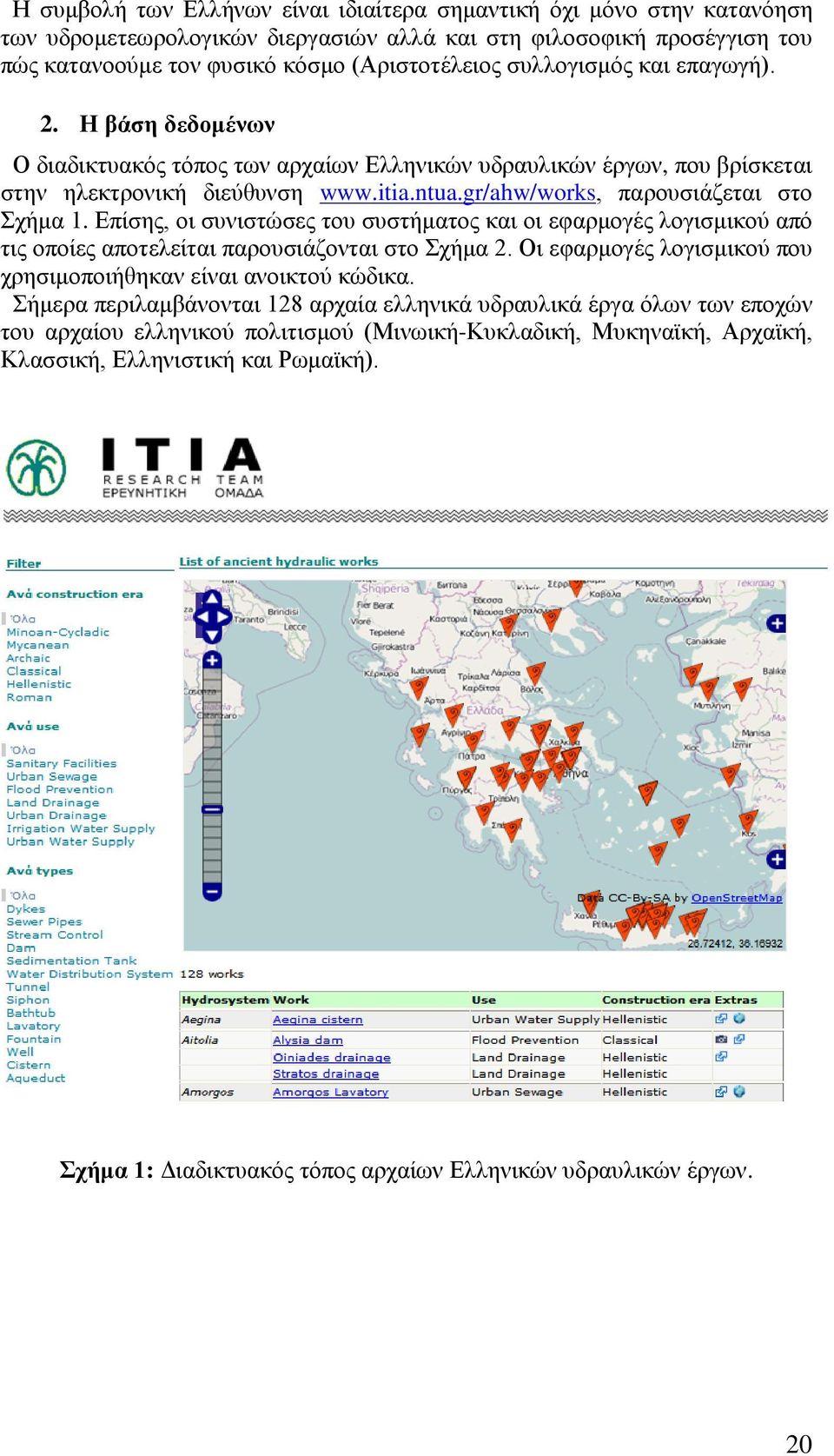 gr/ahw/works, παρουσιάζεται στο Σχήμα 1. Επίσης, οι συνιστώσες του συστήματος και οι εφαρμογές λογισμικού από τις οποίες αποτελείται παρουσιάζονται στο Σχήμα 2.