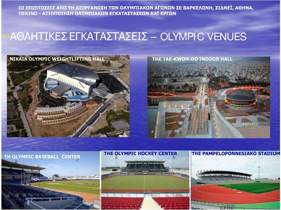 ΕΓΚΑΤΑΣΤΑΣΕΙΣ OLYMPIC VENUES NIKAIA OLYMPIC WEIGHTLIFTING HALL THE TAE-KWON-DO