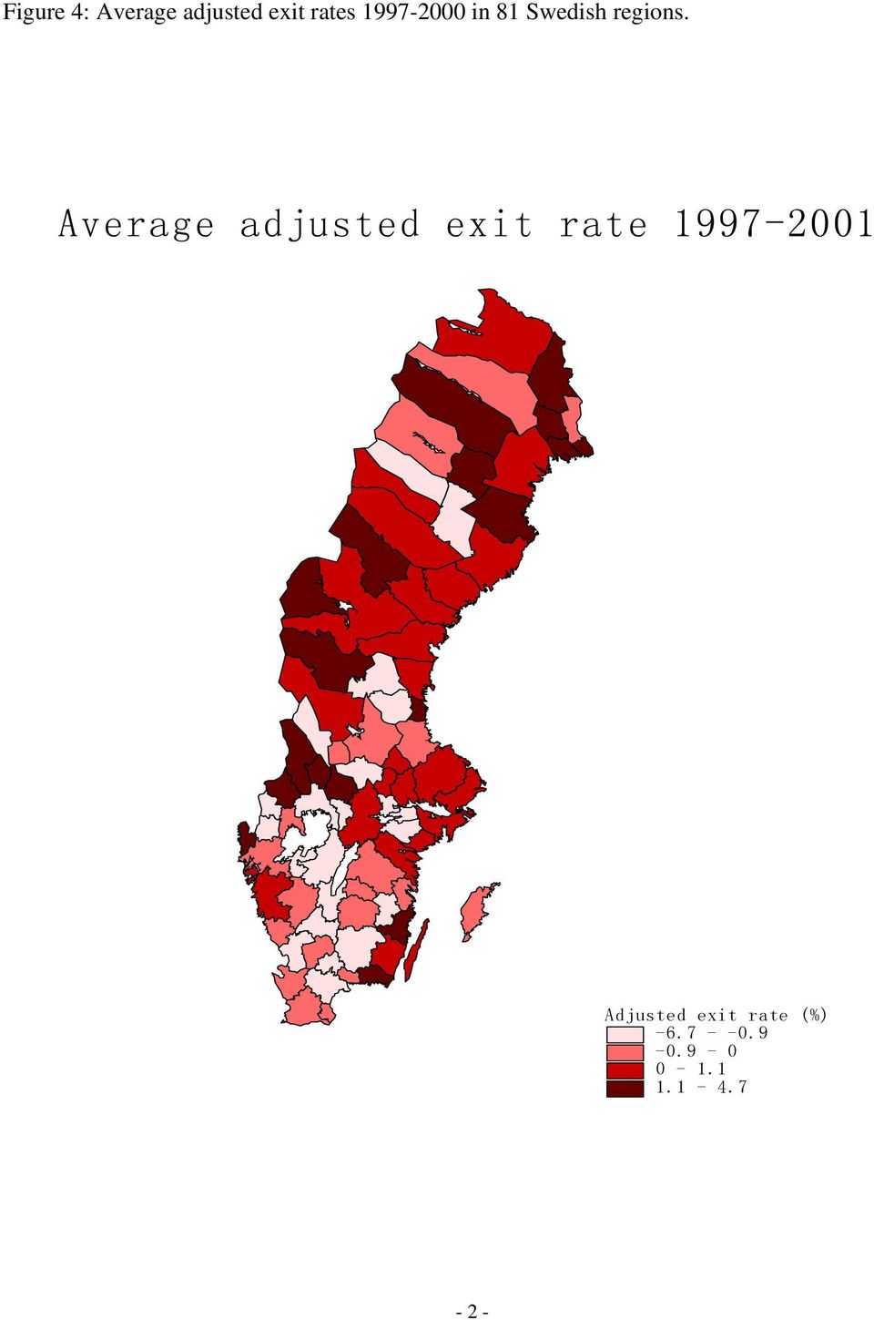 Average adjusted exit rate 1997-2001