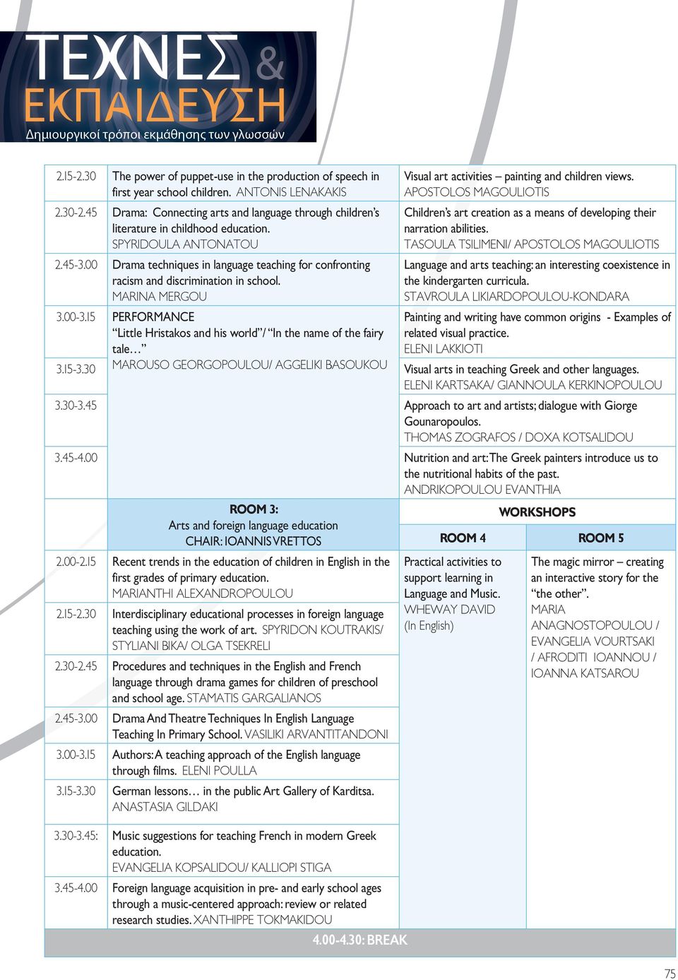 00 Drama techniques in language teaching for confronting racism and discrimination in school. MARINA MERGOU 3.00-3.