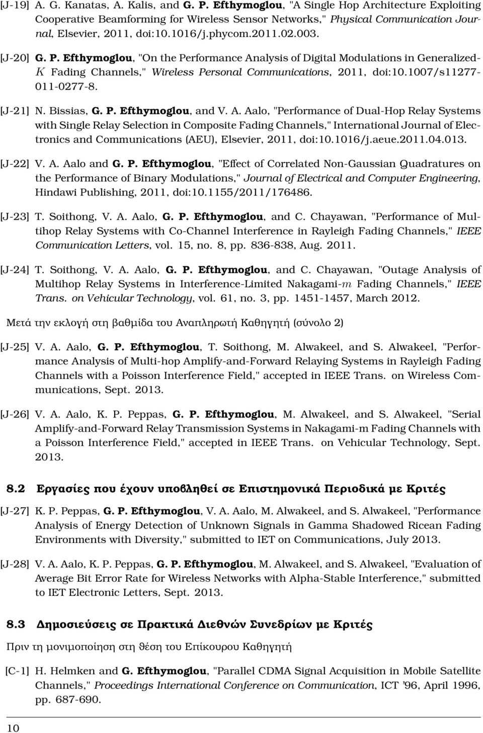 ysical Communication Journal, Elsevier, 2011, doi:10.1016/j.phycom.2011.02.003. [J-20] G. P.