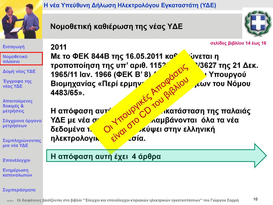 Ζ απφθαζε απηή νξίδεη ηελ αληηθαηάζηαζε ηεο παιαηάο ΤΓΔ κε λέα ζηελ νπνία πεξηιακβάλνληαη φια ηα λέα δεδνκέλα πνπ έρνπλ πξνθχςεη ζηελ ειιεληθή