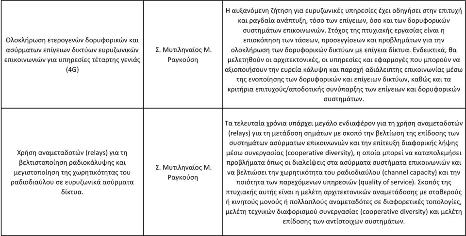 Στόχος της πτυχιακής εργασίας είναι η επισκόπηση των τάσεων, προσεγγίσεων και προβλημάτων για την ολοκλήρωση των δορυφορικών δικτύων με επίγεια δίκτυα.