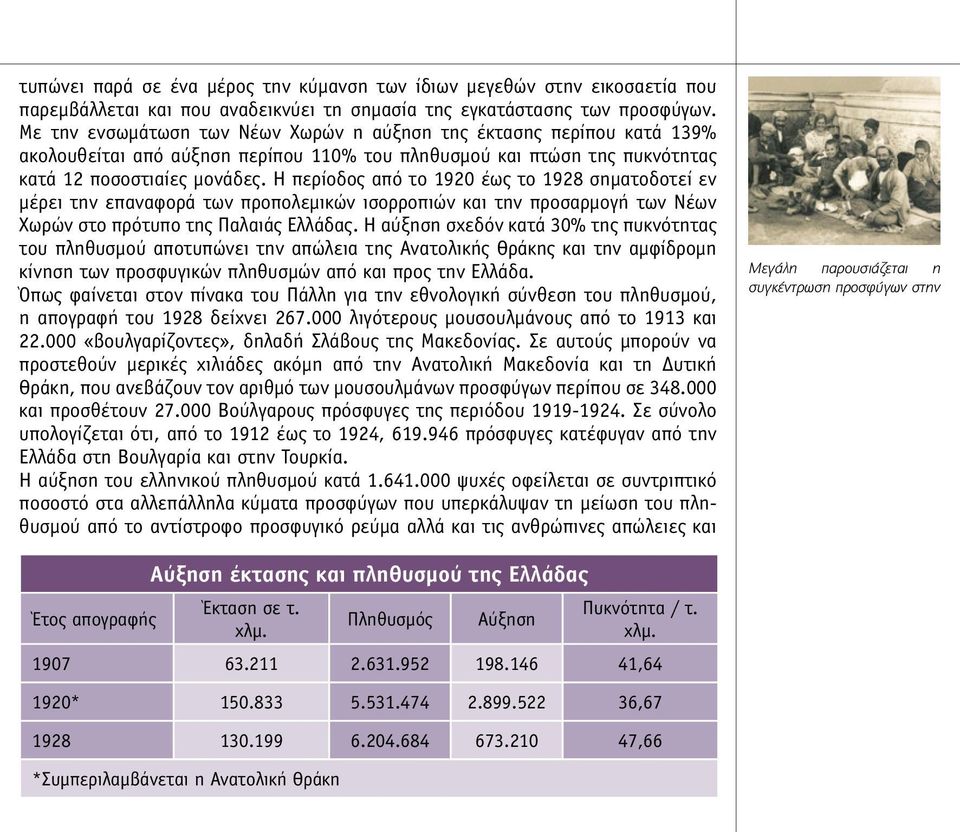 Η περίοδος από το 1920 έως το 1928 σηµατοδοτεί εν µέρει την επαναφορά των προπολεµικών ισορροπιών και την προσαρµογή των Νέων Χωρών στο πρότυπο της Παλαιάς Ελλάδας.