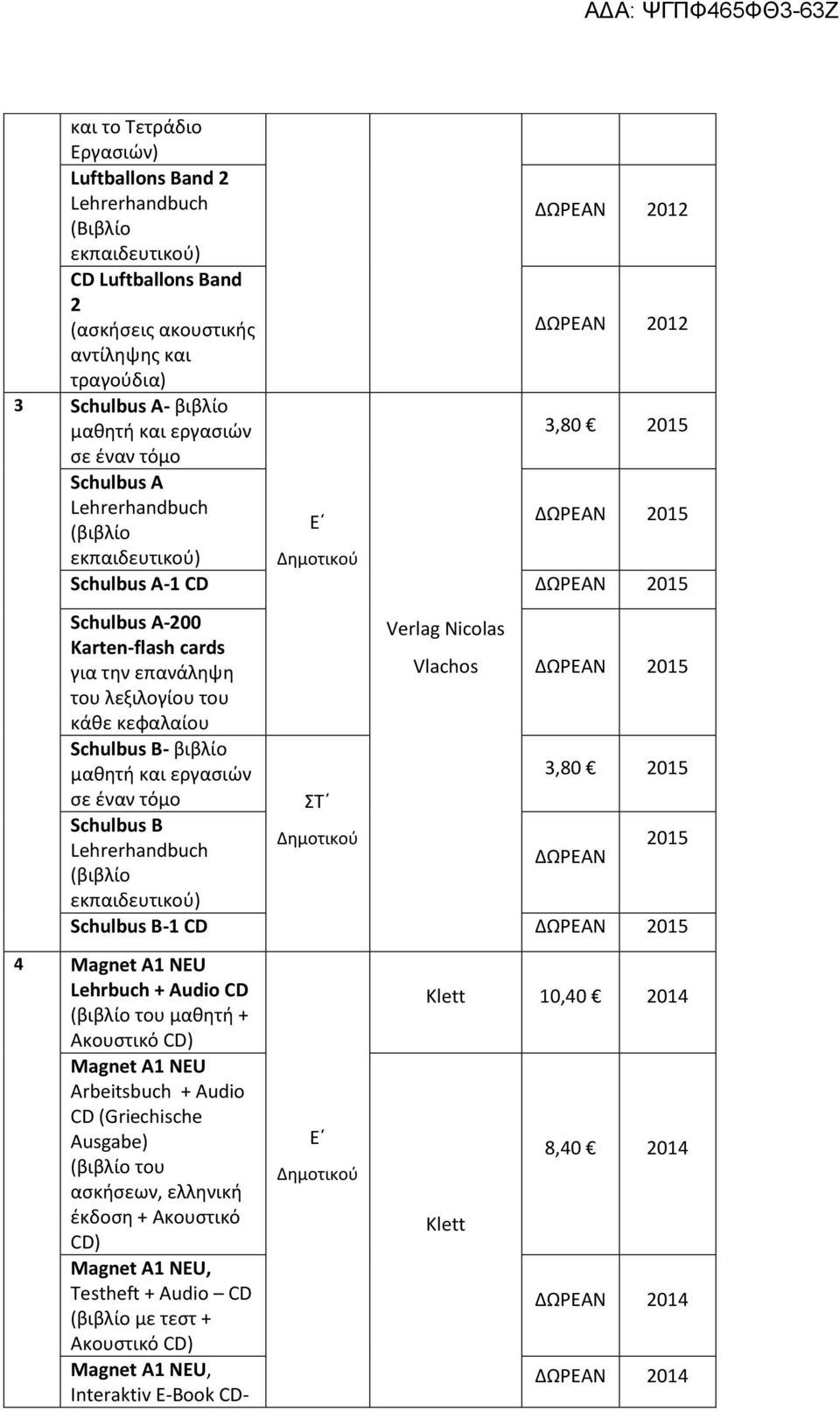 και εργασιών 3,80 2015 σε έναν τόμο Schulbus Β 2015 ΔΩΡΕΑΝ (βιβλίο Schulbus Β-1 CD ΔΩΡΕΑΝ 2015 4 Magnet A1 NEU Lehrbuch + Audio CD (βιβλίο του μαθητή + Magnet A1 NEU Arbeitsbuch + Audio CD