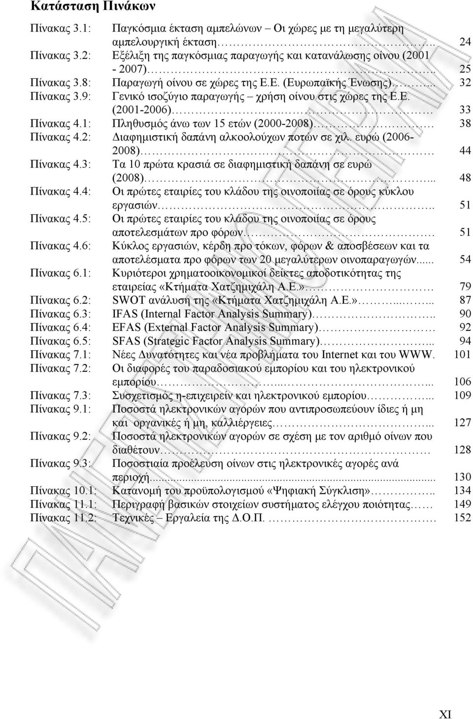 1: Πληθυσμός άνω των 15 ετών (2000-2008). 38 Πίνακας 4.2: Διαφημιστική δαπάνη αλκοολούχων ποτών σε χιλ. ευρώ (2006-2008) 44 Πίνακας 4.3: Πίνακας 4.4: Πίνακας 4.5: Πίνακας 4.6: Πίνακας 6.