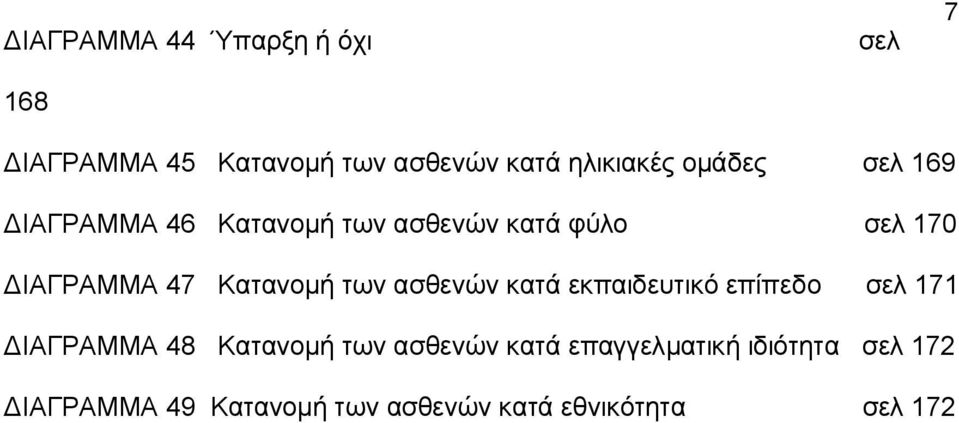 Κατανομή των ασθενών κατά εκπαιδευτικό επίπεδο σελ 171 ΔΙΑΓΡΑΜΜΑ 48 Κατανομή των