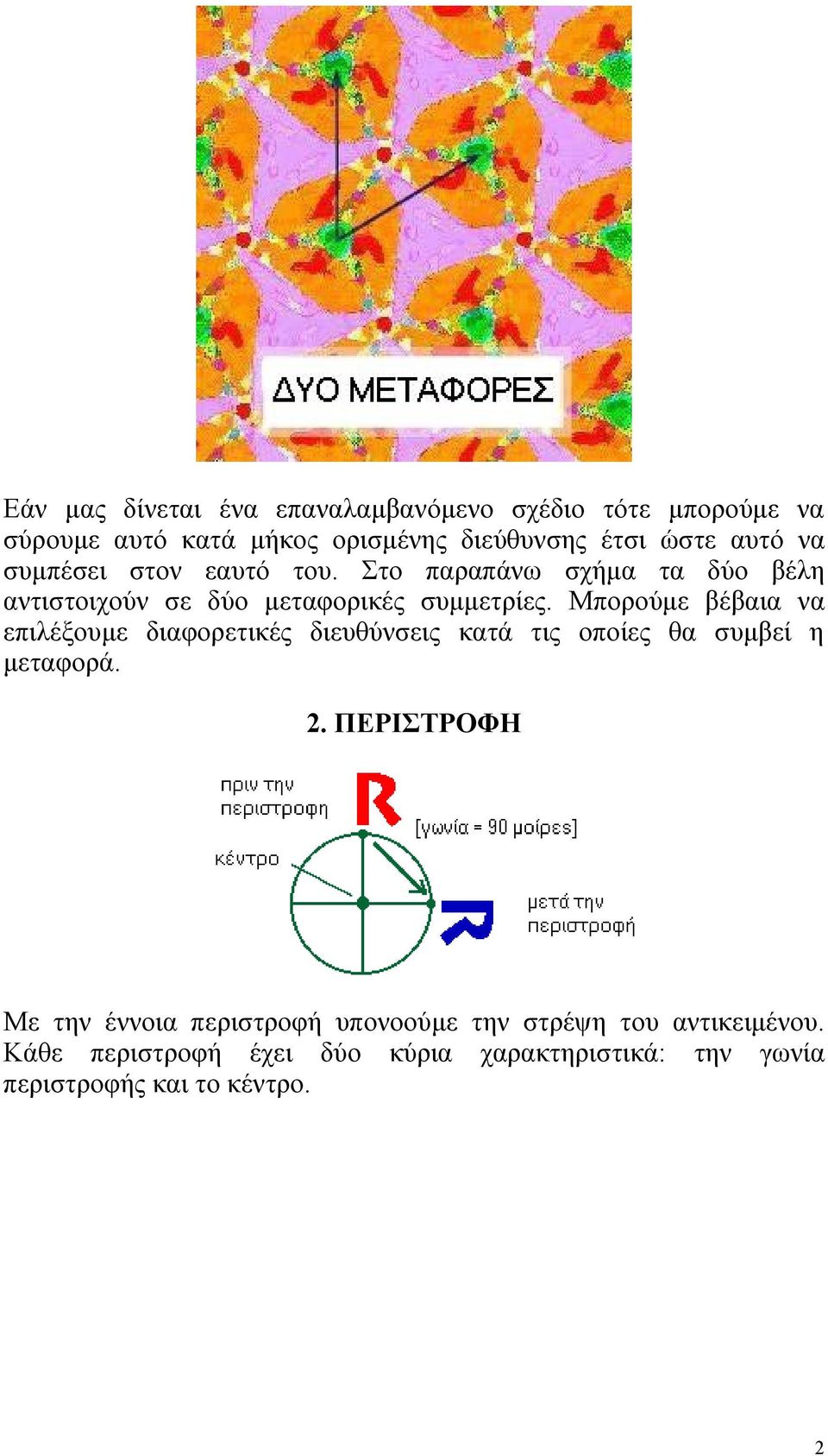 Μπορούμε βέβαια να επιλέξουμε διαφορετικές διευθύνσεις κατά τις οποίες θα συμβεί η μεταφορά. 2.