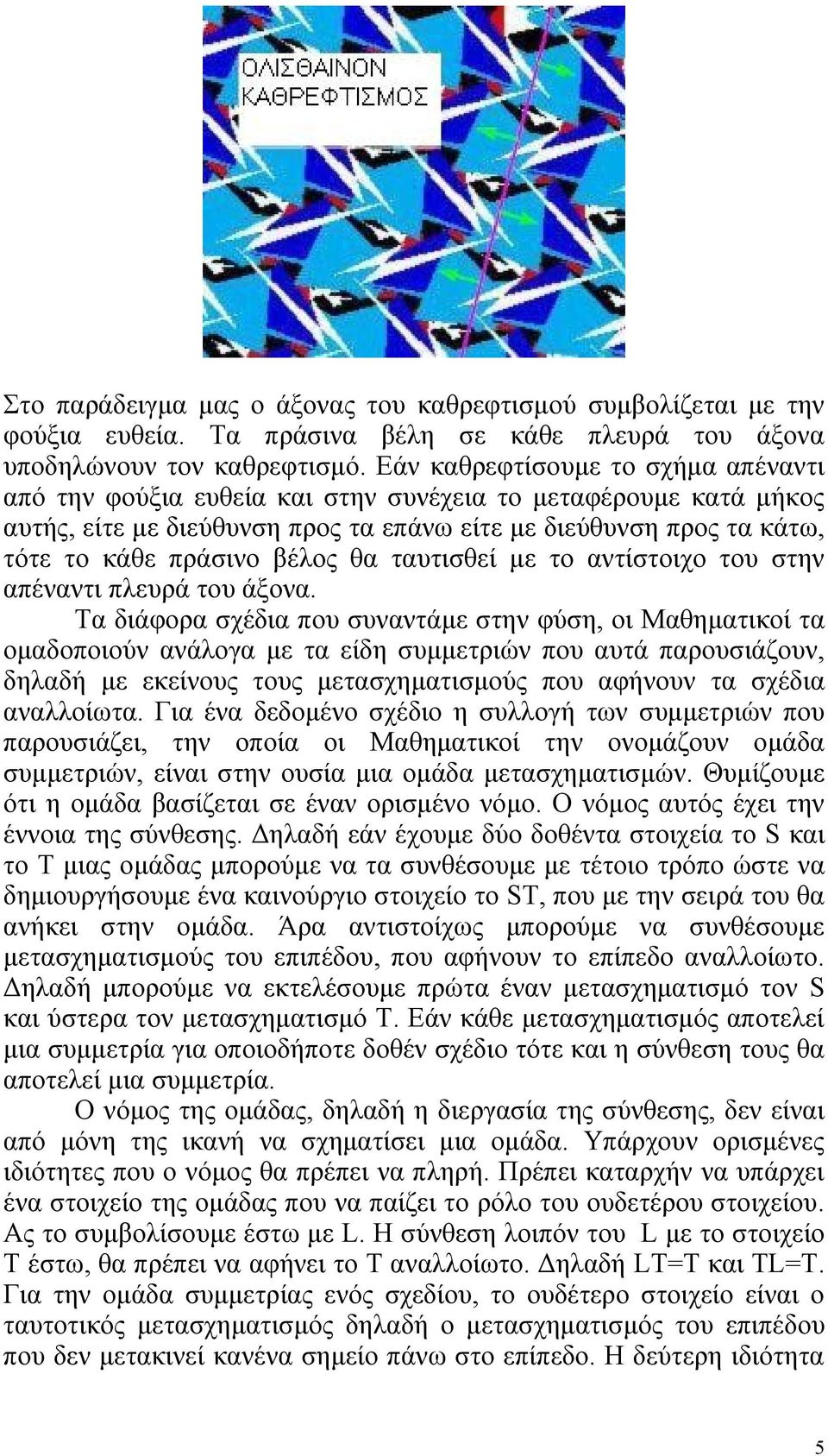 θα ταυτισθεί με το αντίστοιχο του στην απέναντι πλευρά του άξονα.