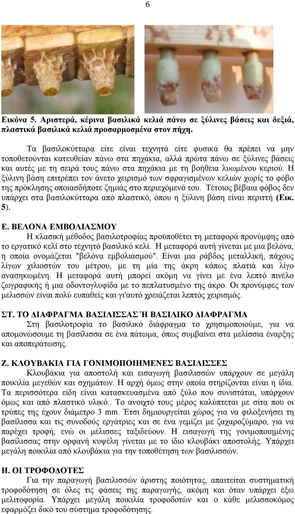 λυωμένου κεριού. Η ξύλινη βάση επιτρέπει τον άνετο χειρισμό των σφραγισμένων κελιών χωρίς το φόβο της πρόκλησης οποιασδήποτε ζημιάς στο περιεχόμενό του.